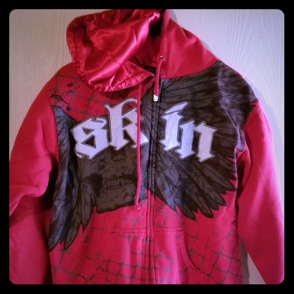 Skin Industries satin lined hooded sweatshirt